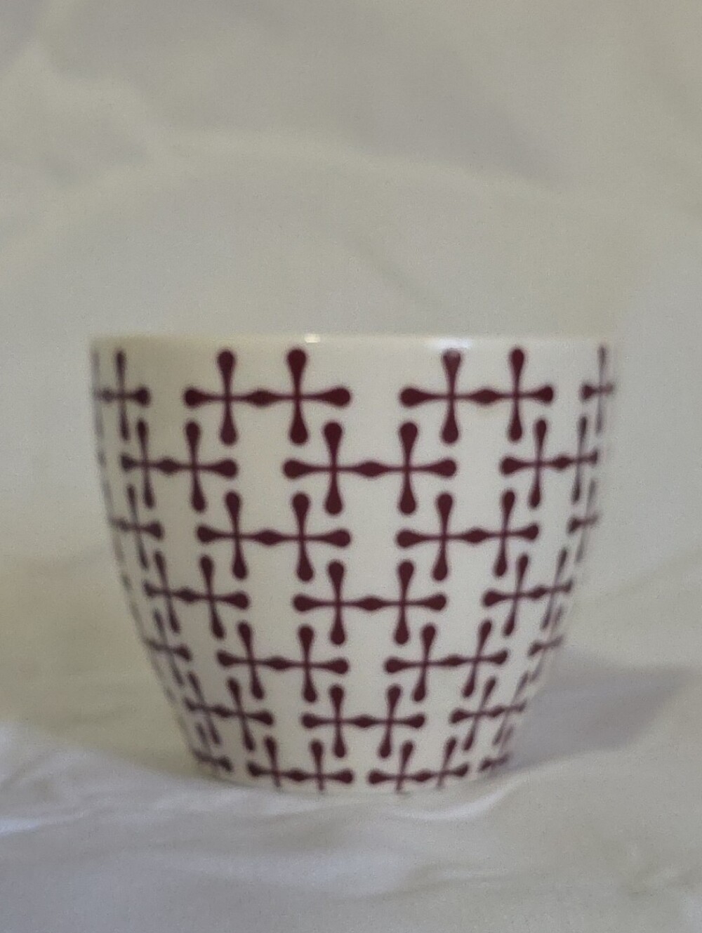 Starbucks Nesting Coffee Mug Tea 2010 Bone China Red White Drink Cup Retro Jacks